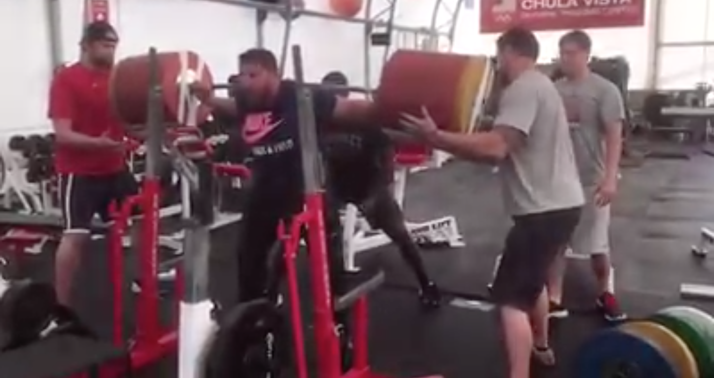Joe Kovacs 350kg / 771lbs Squat [Video]